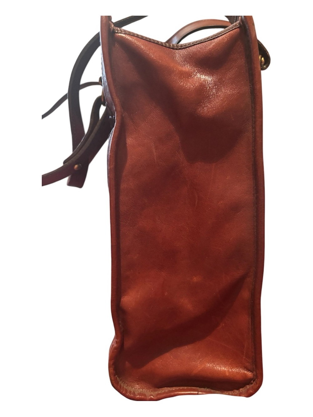 Brahmin Vintage Rich Brown Croc-Embossed Leather Shoulder Bag - Picture 7 of 12